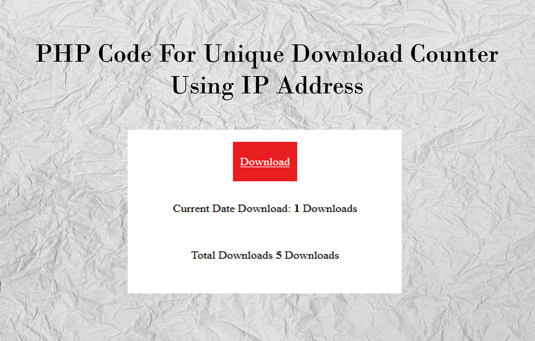 PHP code for Download Counter